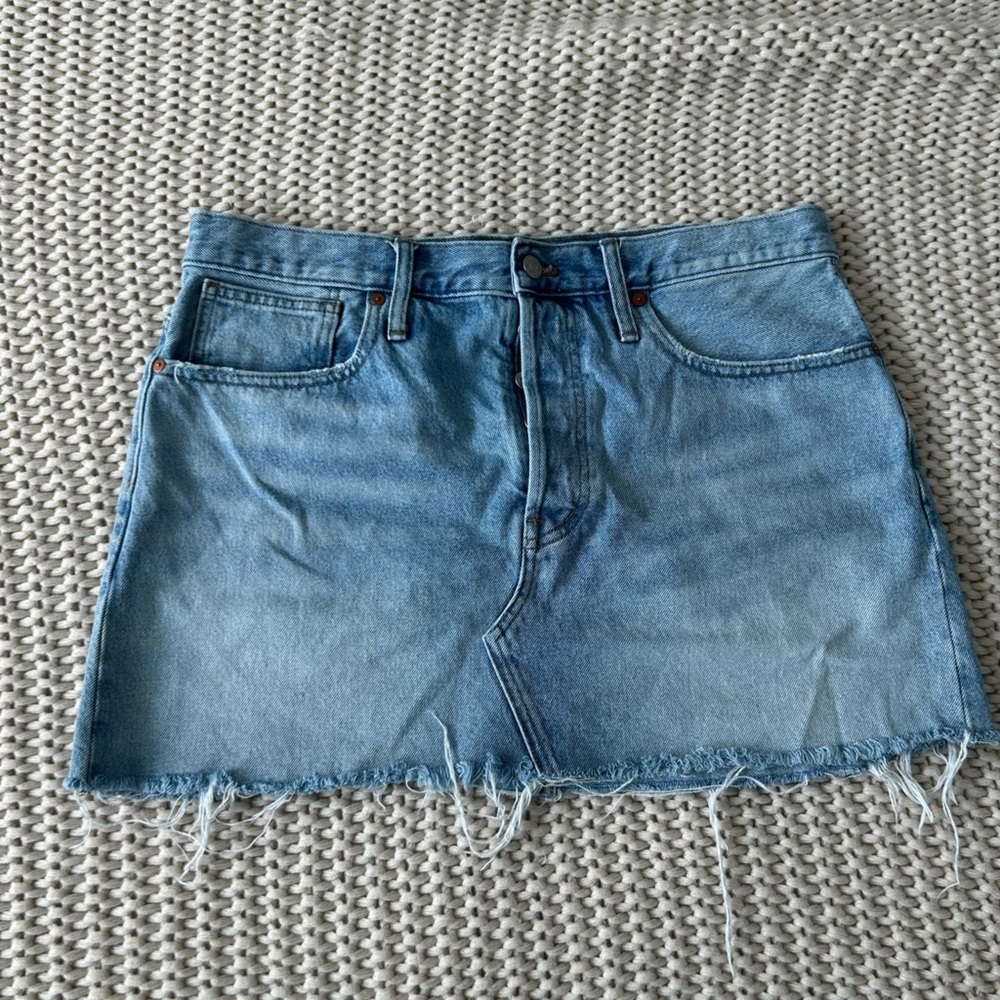 Madewell Light Blue Jean Skirt